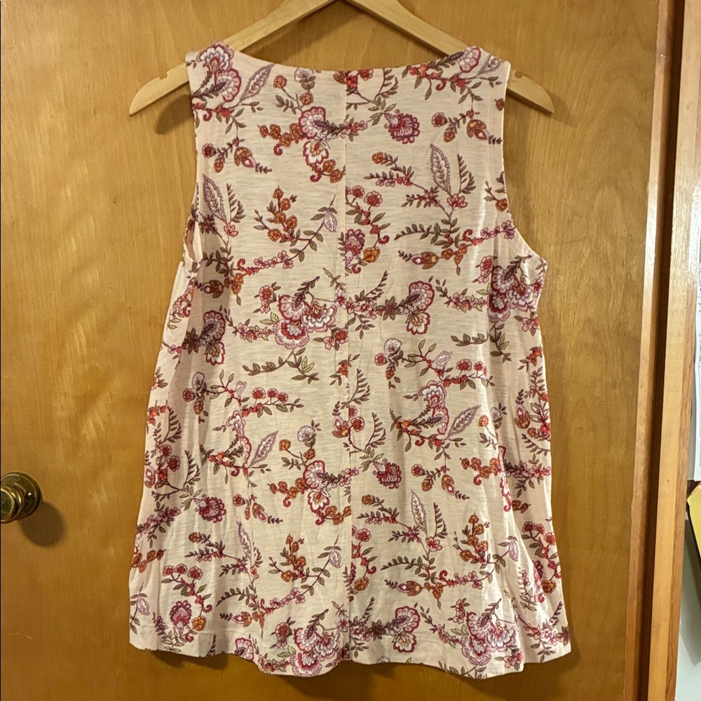 LOFT Floral Tank Top - Cream and Pink - Picture 6 of 6